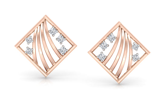 Bars and Flowers Diamond Earrings