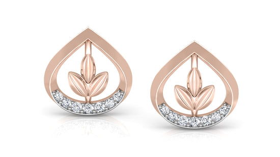 Lotus Bud Diamond Earrings