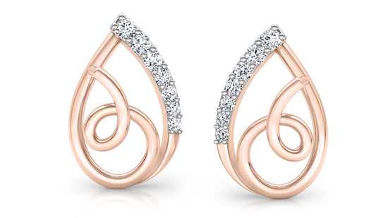 Golden Coil Diamond Earrings