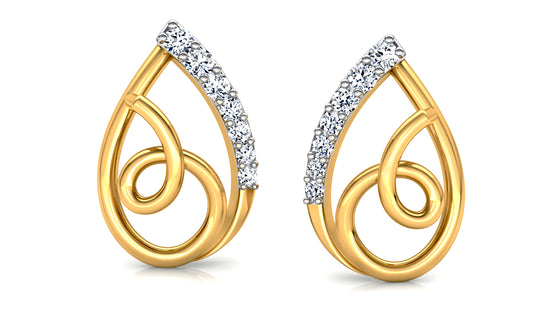 Golden Coil Diamond Earrings