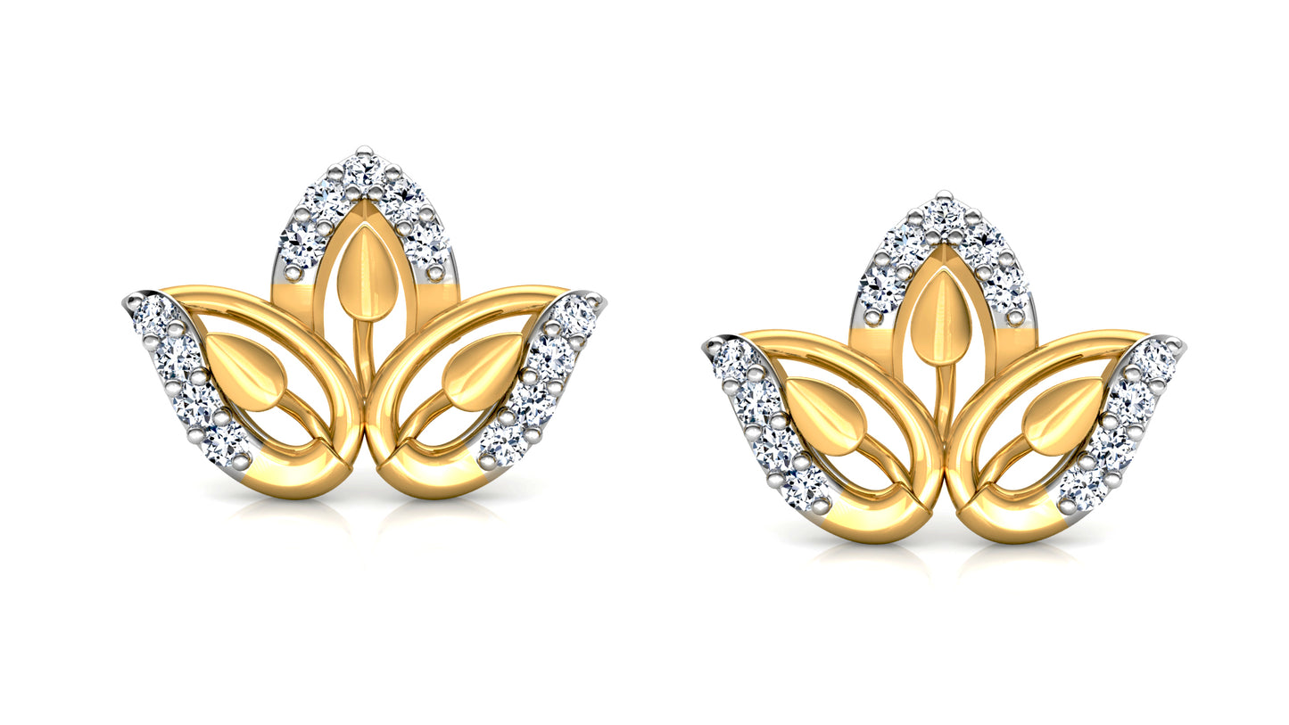 Three Leaves Diamond Earrings