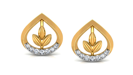 Lotus Bud Diamond Earrings