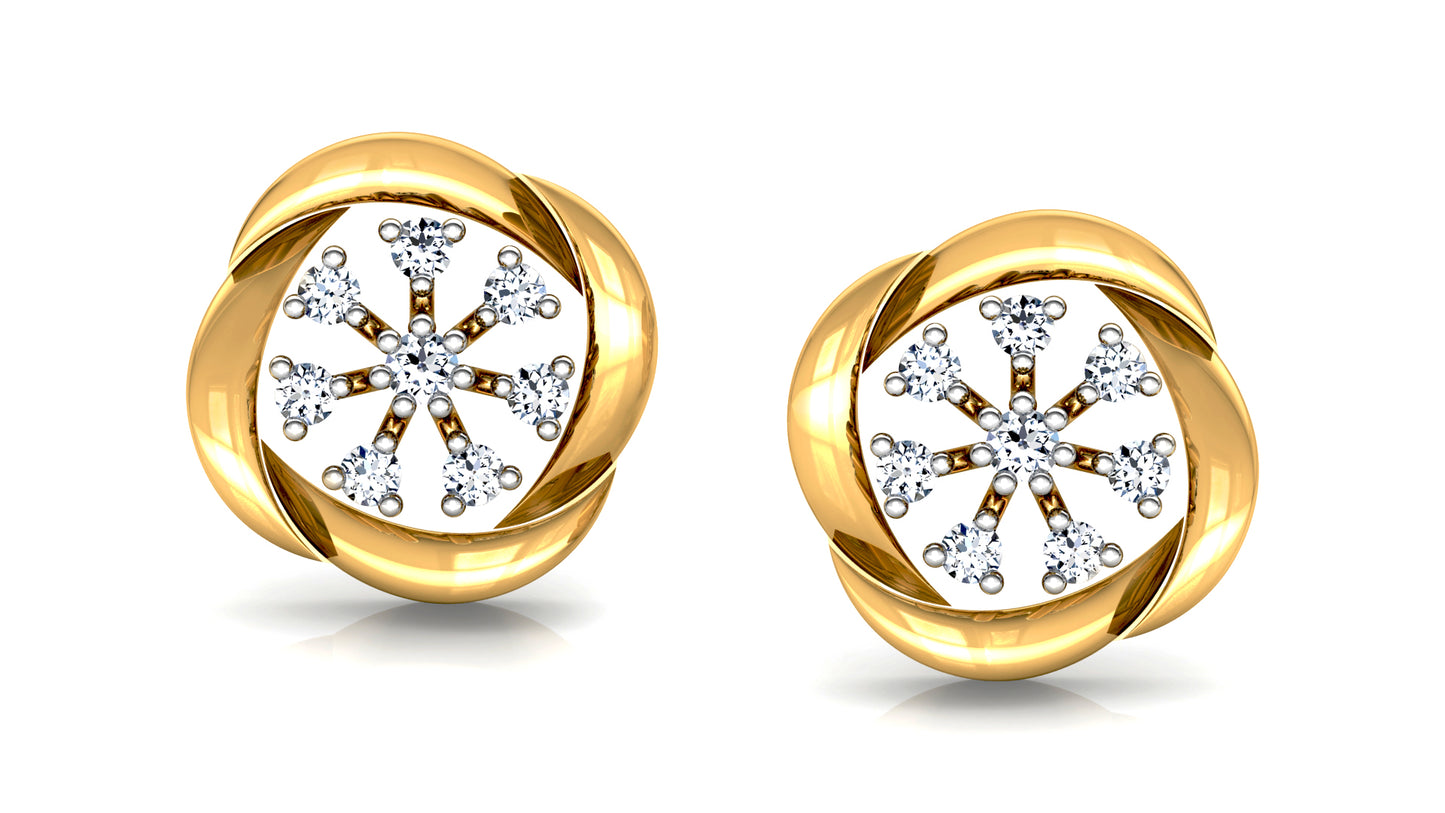 Floral Decor Diamond Earrings