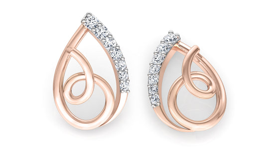 Golden Coil Diamond Earrings