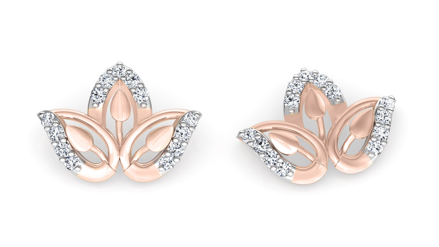 Three Leaves Diamond Earrings