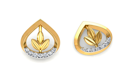 Lotus Bud Diamond Earrings