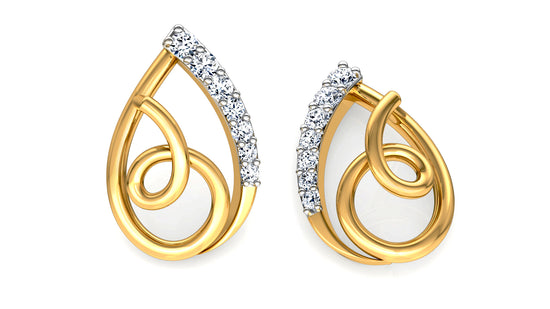 Golden Coil Diamond Earrings