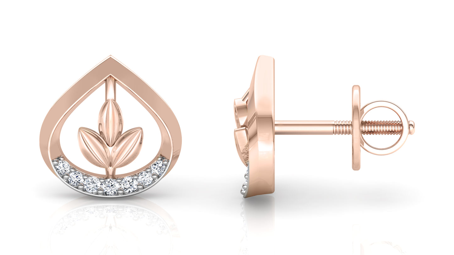 Lotus Bud Diamond Earrings