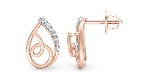 Golden Coil Diamond Earrings