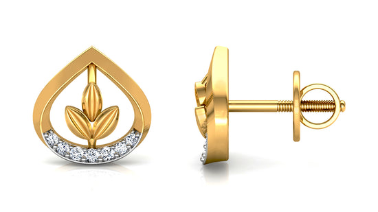 Lotus Bud Diamond Earrings