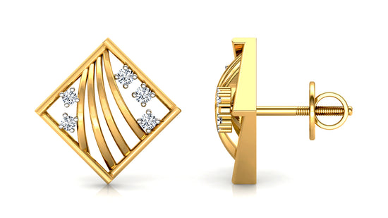 Bars and Flowers Diamond Earrings