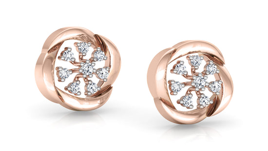 Floral Decor Diamond Earrings