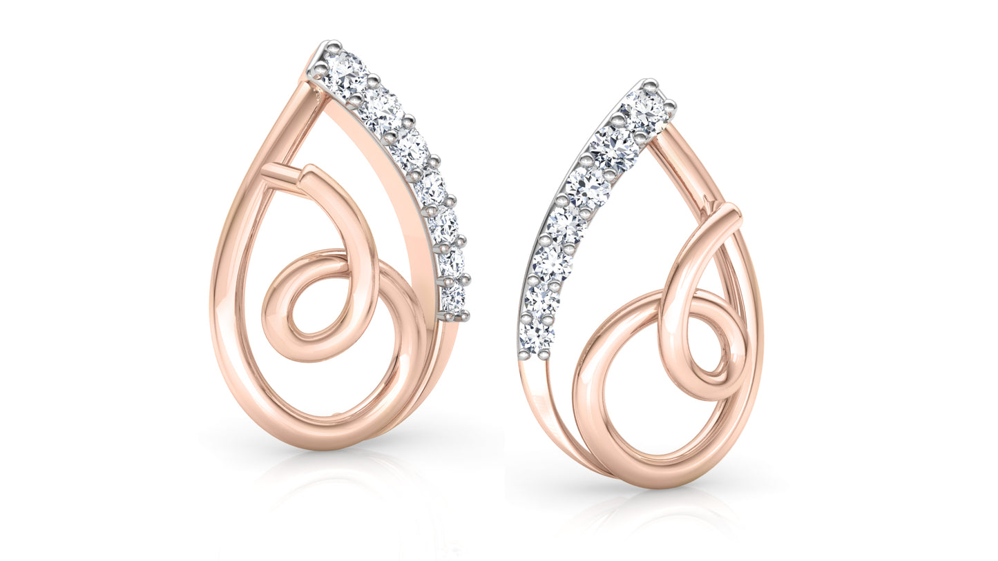 Golden Coil Diamond Earrings