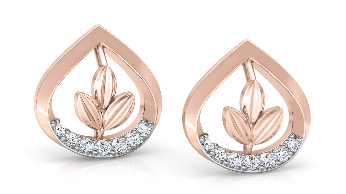 Lotus Bud Diamond Earrings