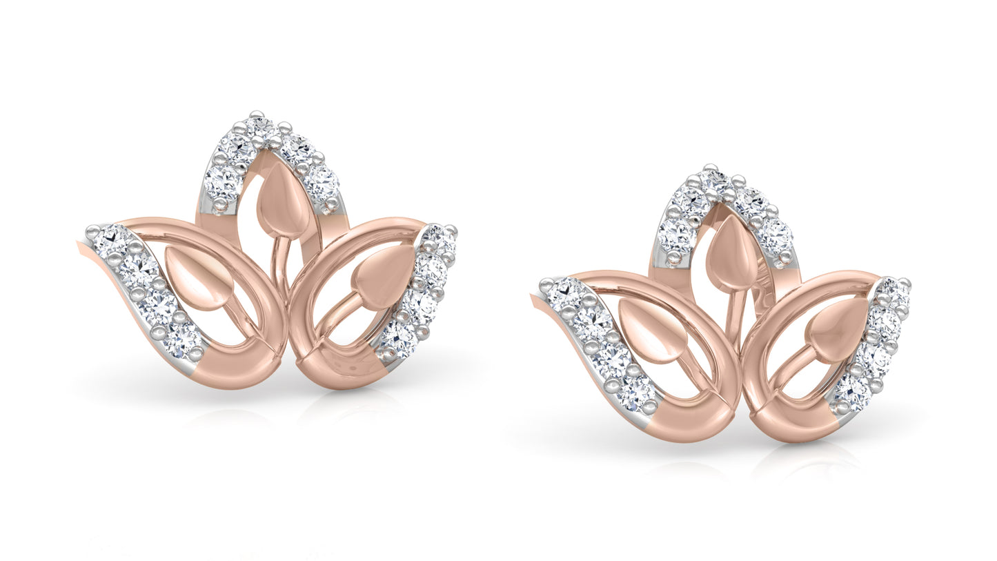 Three Leaves Diamond Earrings