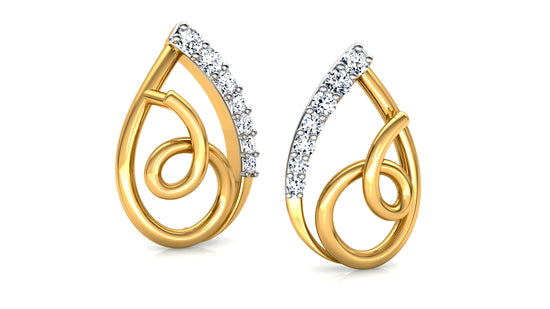 Golden Coil Diamond Earrings