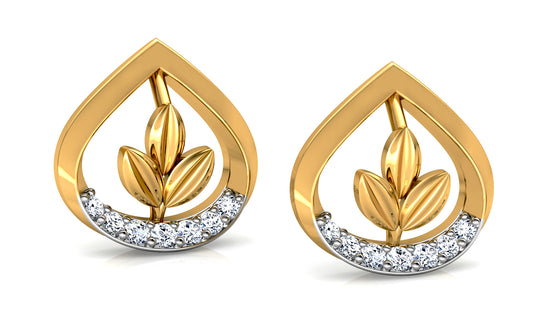 Lotus Bud Diamond Earrings