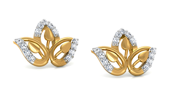 Three Leaves Diamond Earrings