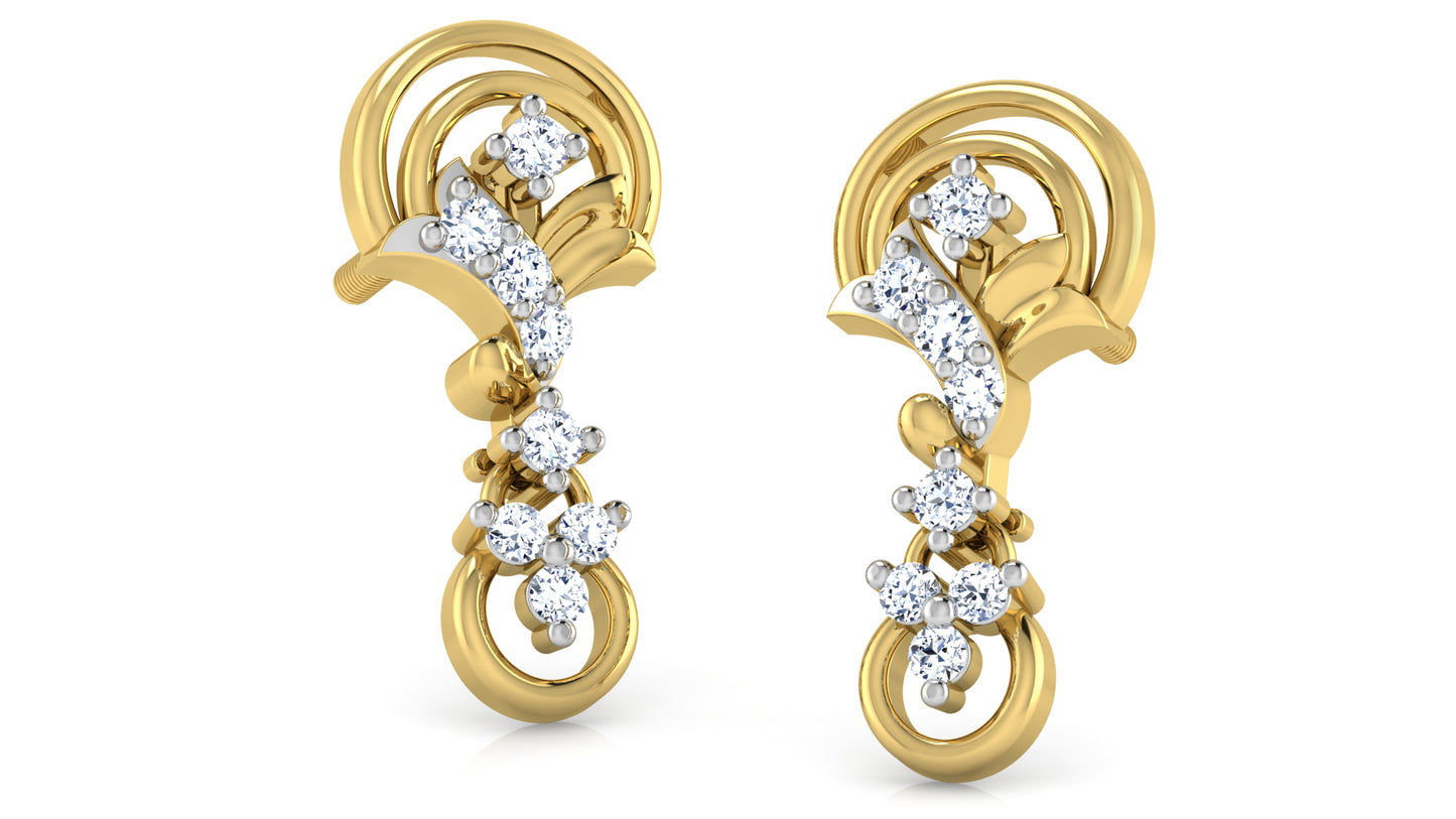 Palace Arches Lab Grown Diamond Gold Danglers Order Online and Shop at Diahart