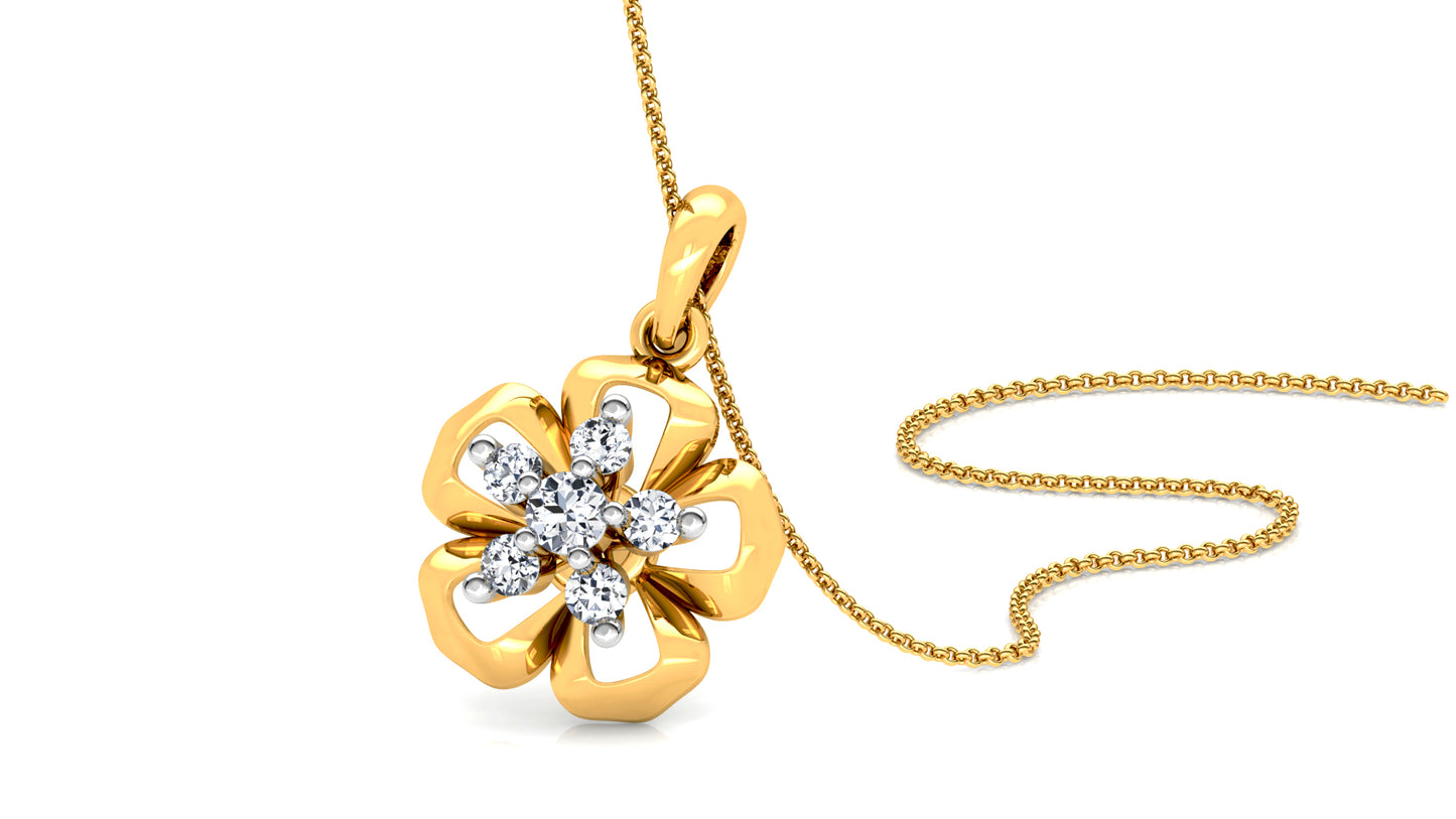 Awesome Blossom Diamond Earrings And Pendant Set