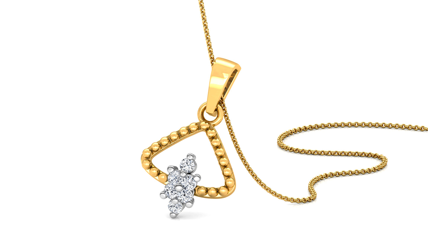 Gold Drops Diamond Earrings And Pendant Set