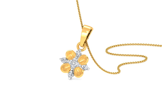 Cups of Gold Diamond Earrings And Pendant Set