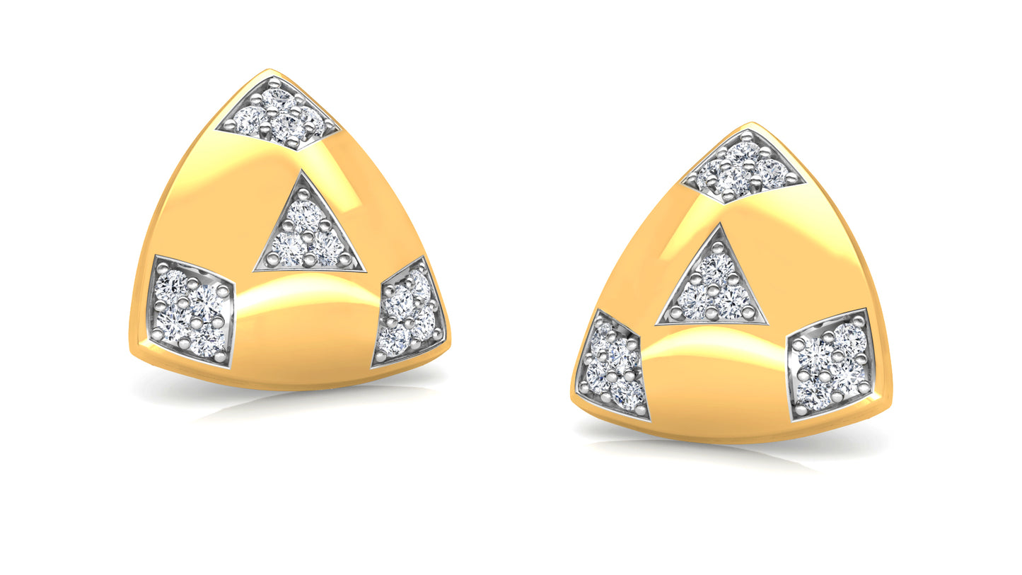 Triangle Flair Diamond Earrings And Pendant Set