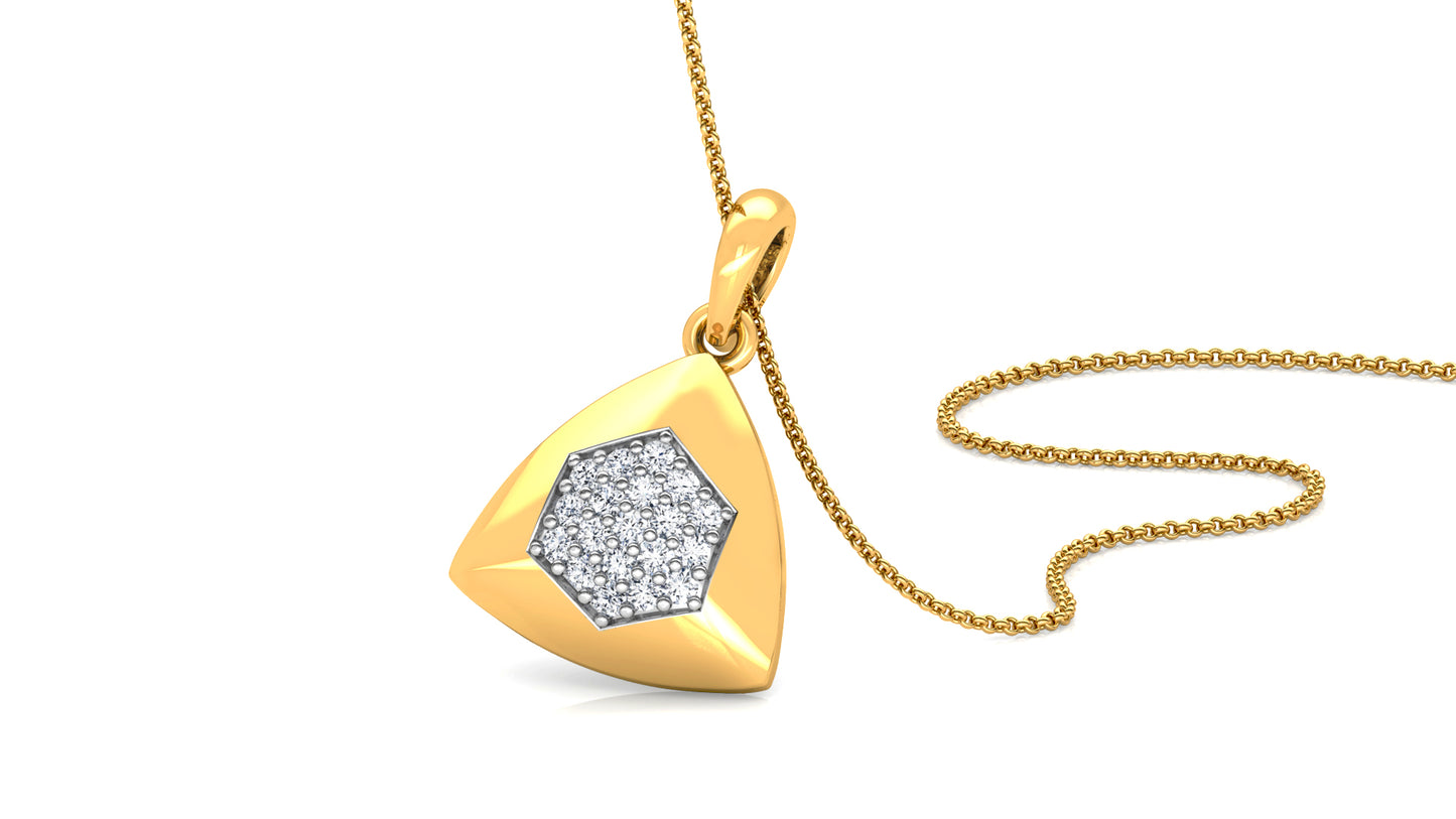 TriHex Bond Diamond Earrings And Pendant Set