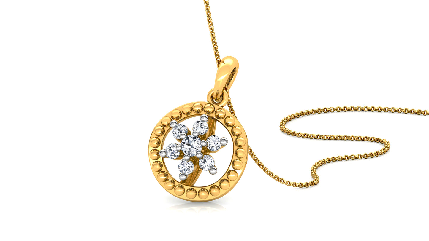 Golden Bullets Diamond Earrings And Pendant Set