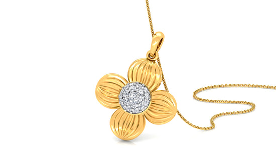 Flower Lover Diamond Earrings And Pendant Set