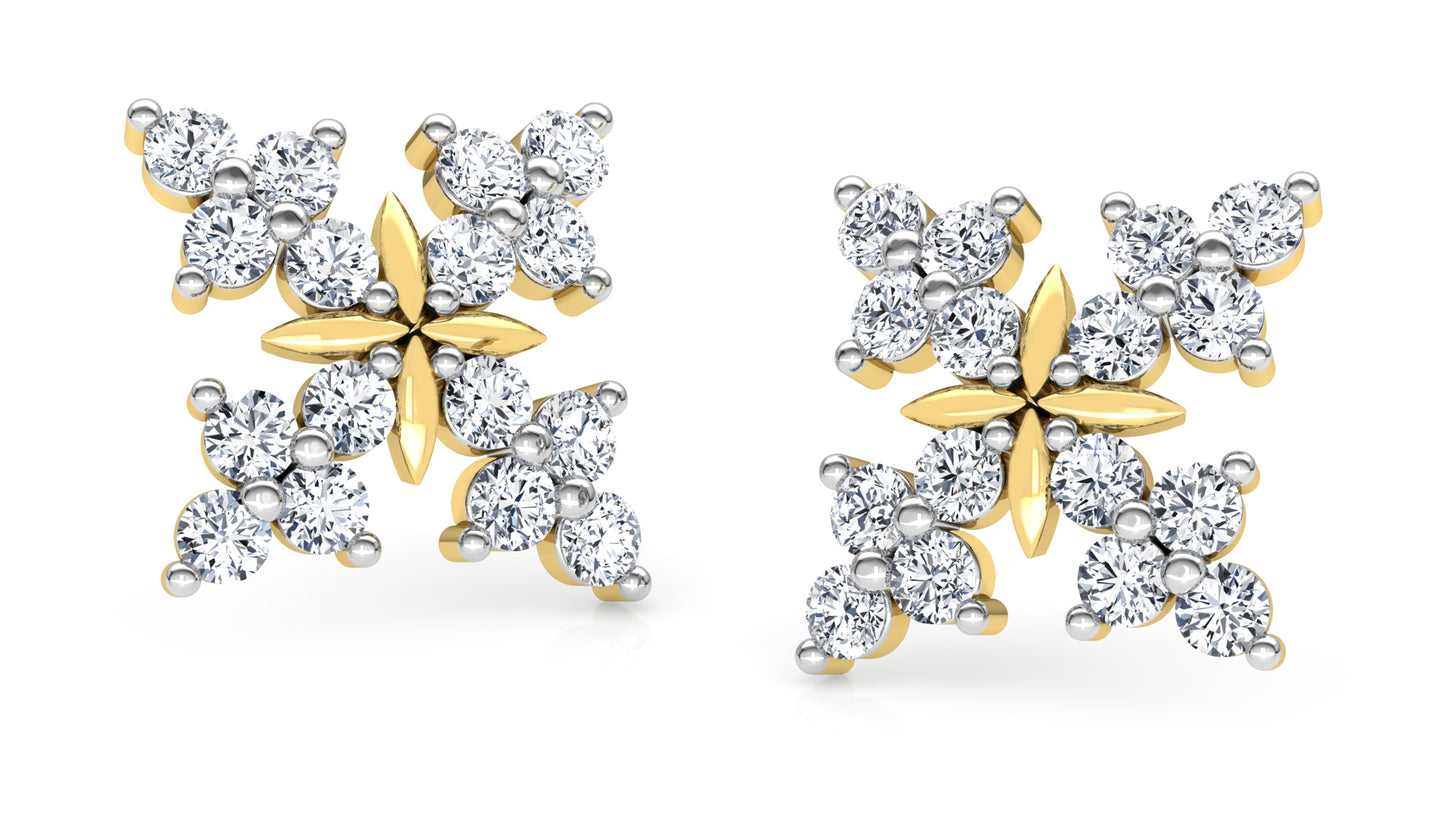 Dramatic Leaves Diamond Earrings