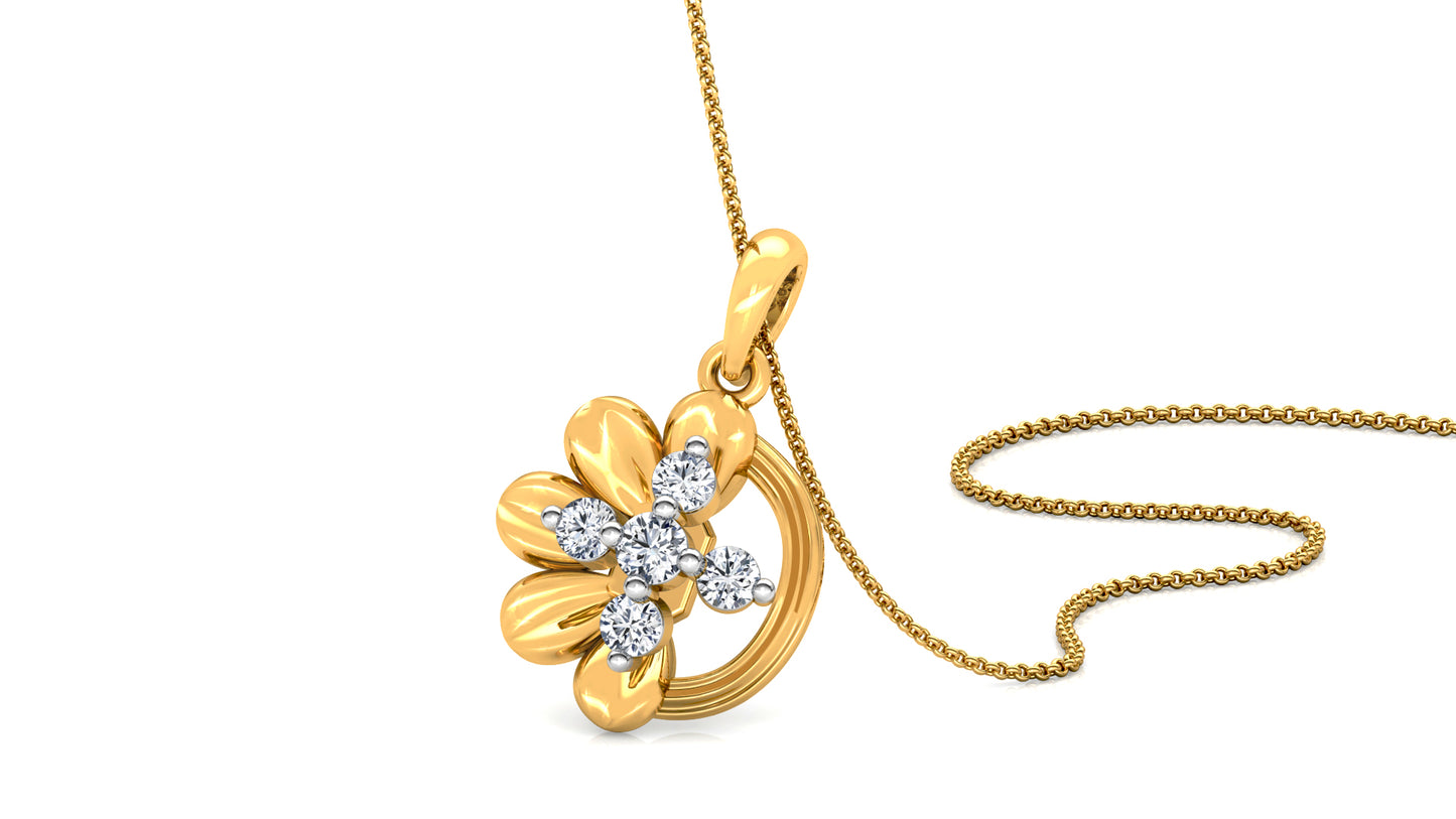 Petals Devoured Diamond Earrings And Pendant Set