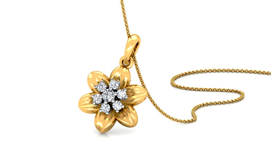 Flower Bond Diamond Earrings And Pendant Set