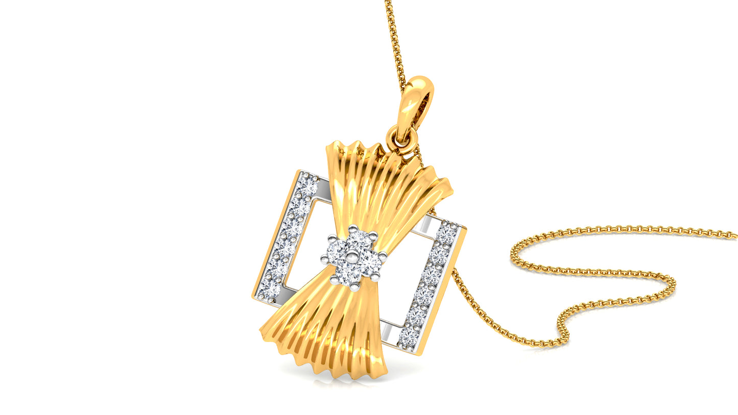 Statuesque Diamond Earrings And Pendant Set