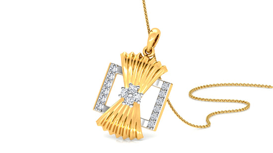 Statuesque Diamond Earrings And Pendant Set