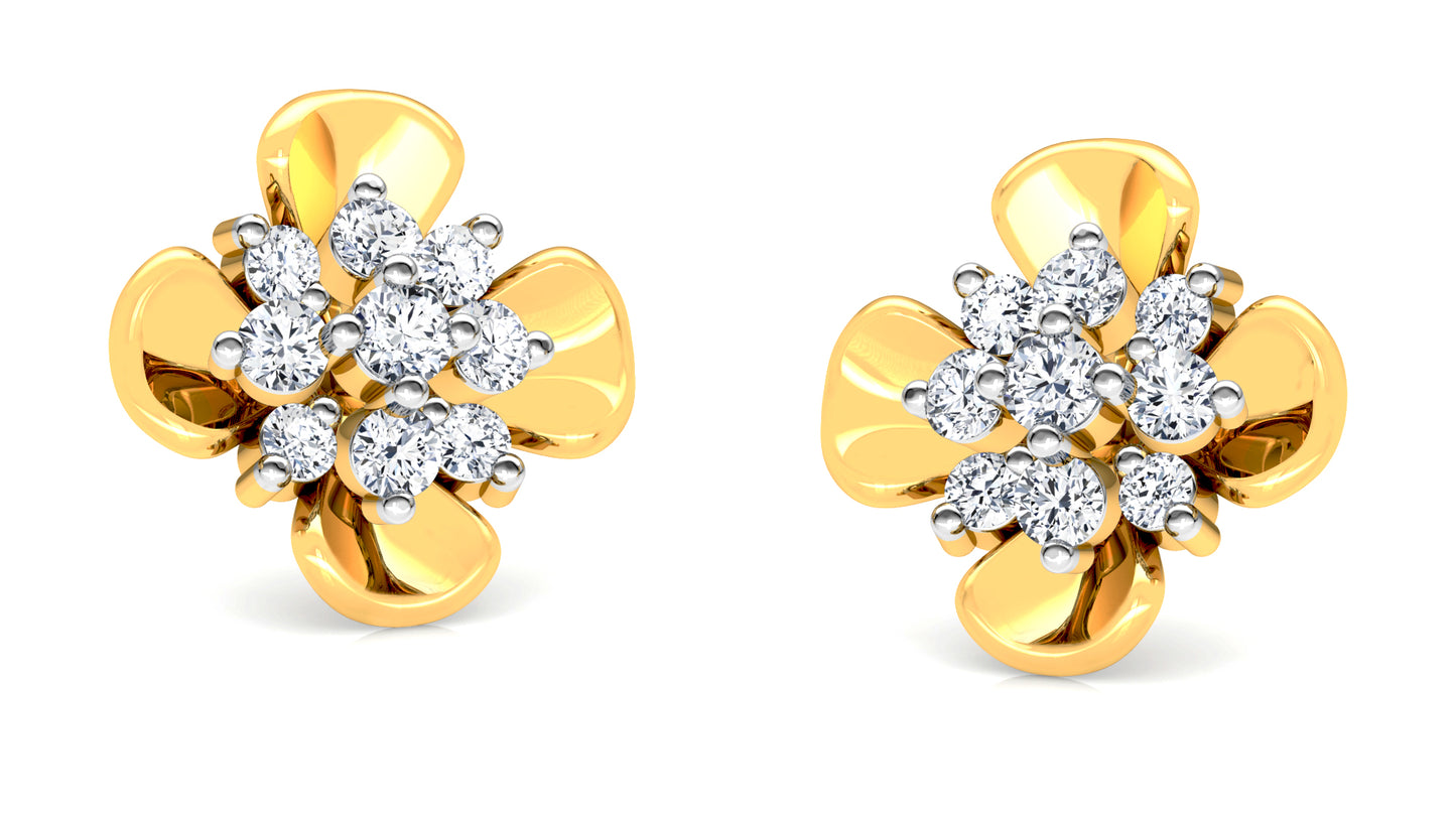 Floral Unison Diamond Earrings And Pendant Set