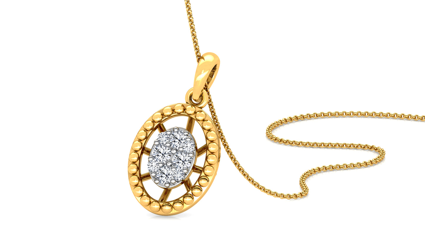 Ovaloid Beauty Diamond Earrings And Pendant Set