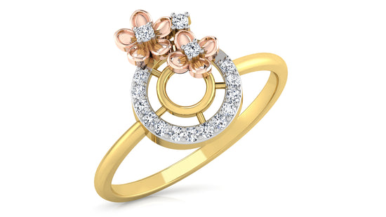 Flowery Wheel Diamond Ring