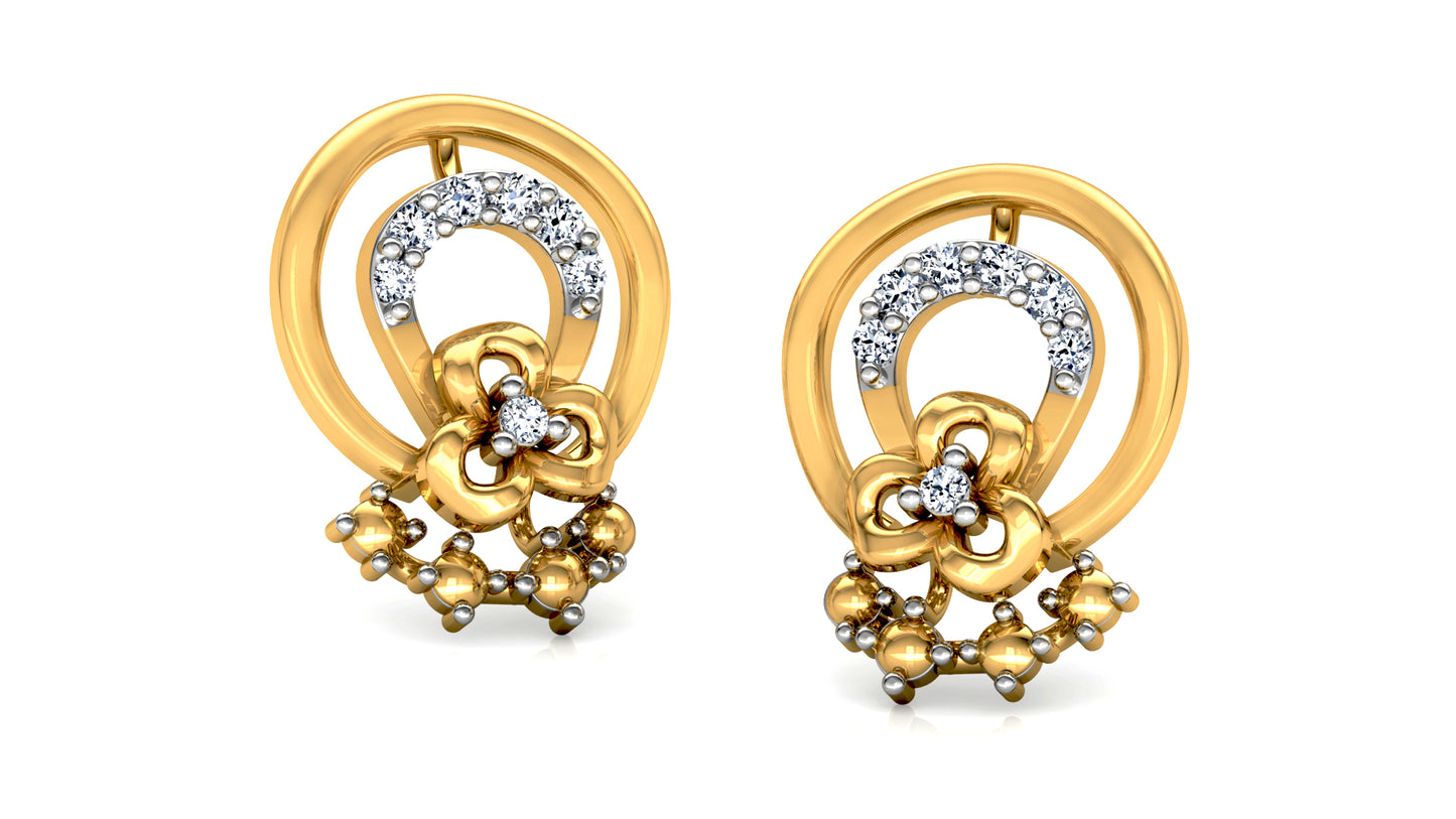 Horse Shoe Diamond Earrings