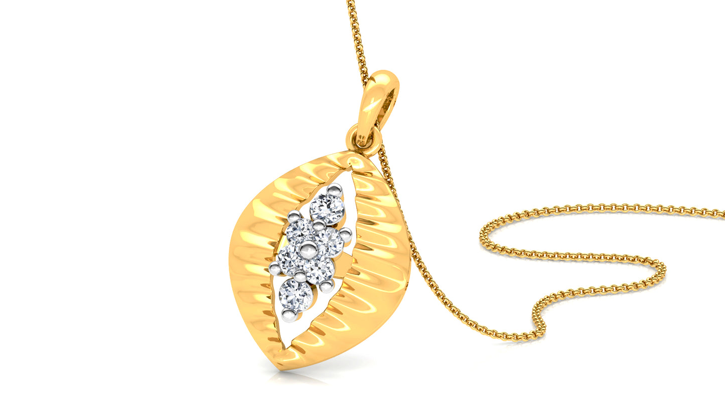 Decorative Clutch Diamond Earrings And Pendant Set