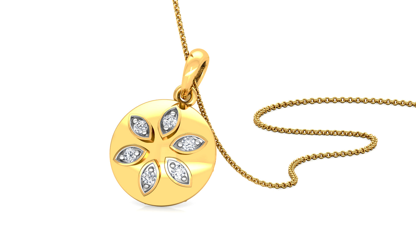 Golden Cascade Diamond Earrings And Pendant Set