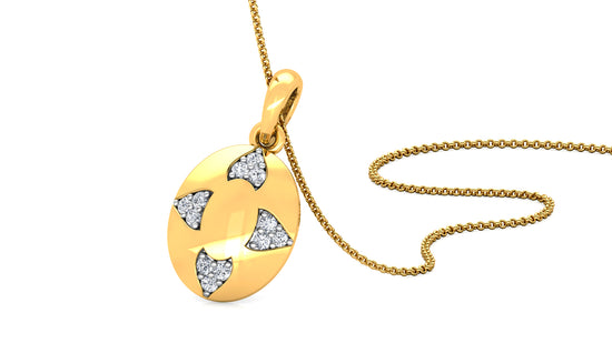 Elliptic Sheen Diamond Earrings And Pendant Set