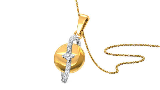 Full Band Diamond Earrings And Pendant Set