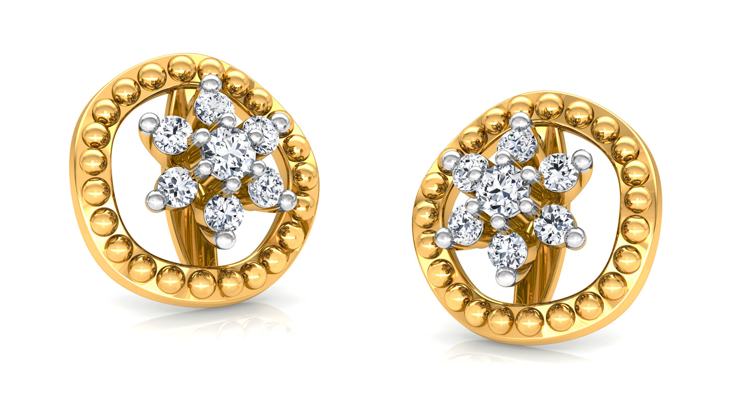 Golden Bullets Diamond Earrings And Pendant Set