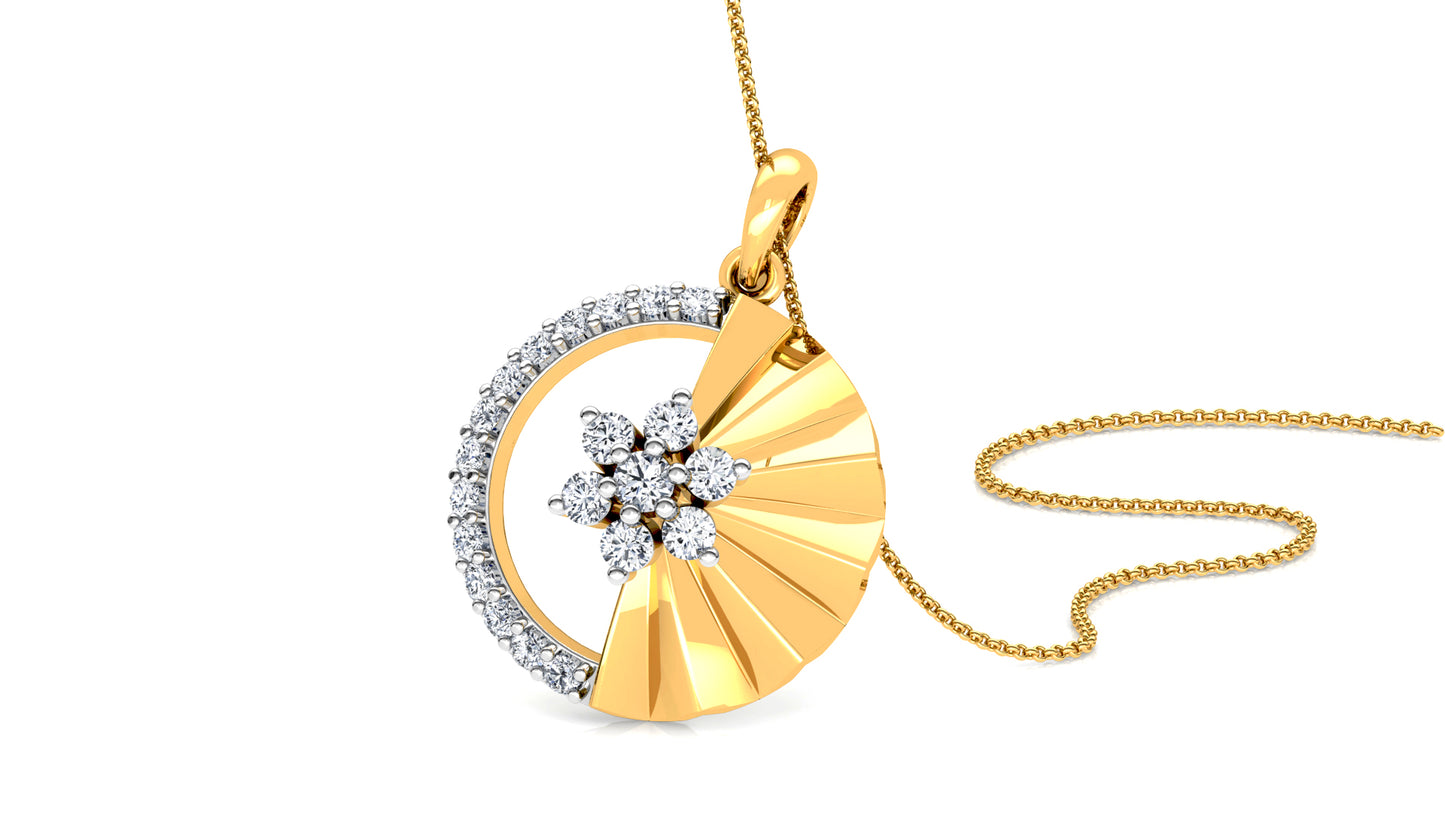 Ribbon Rain Diamond Earrings And Pendant Set