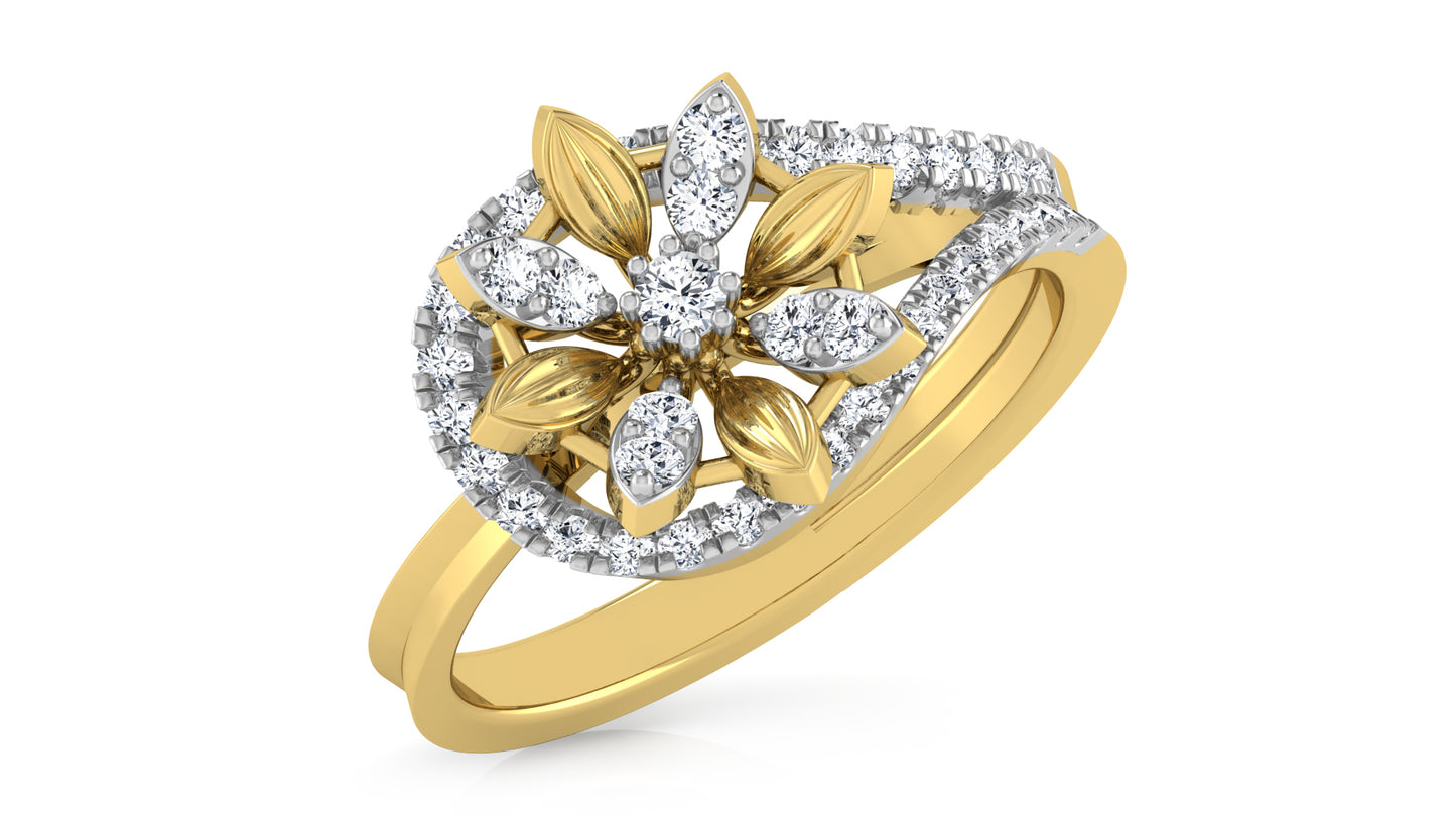 Leaflet n Florets Diamond Ring