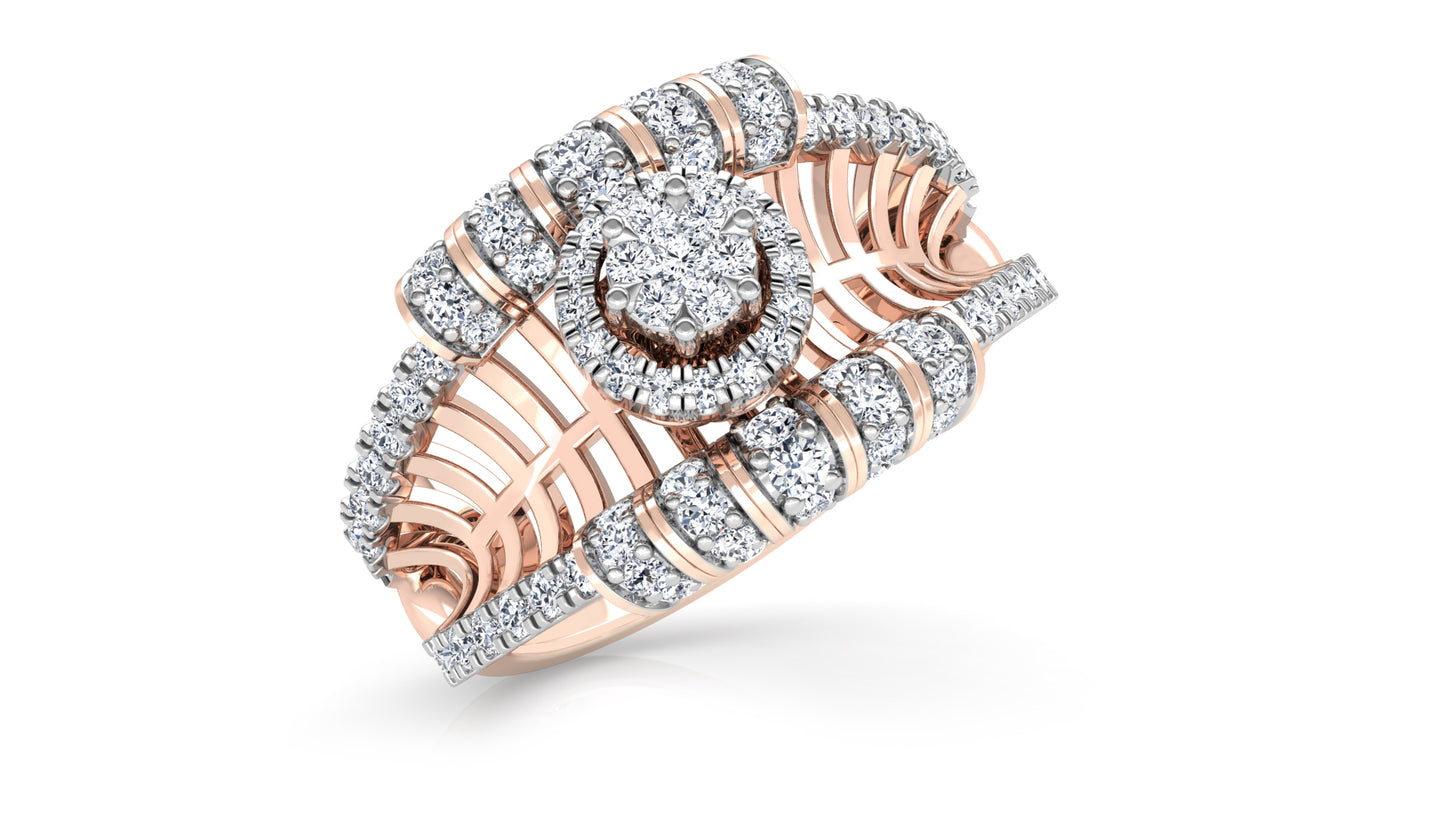 Golden Roll Diamond Ring