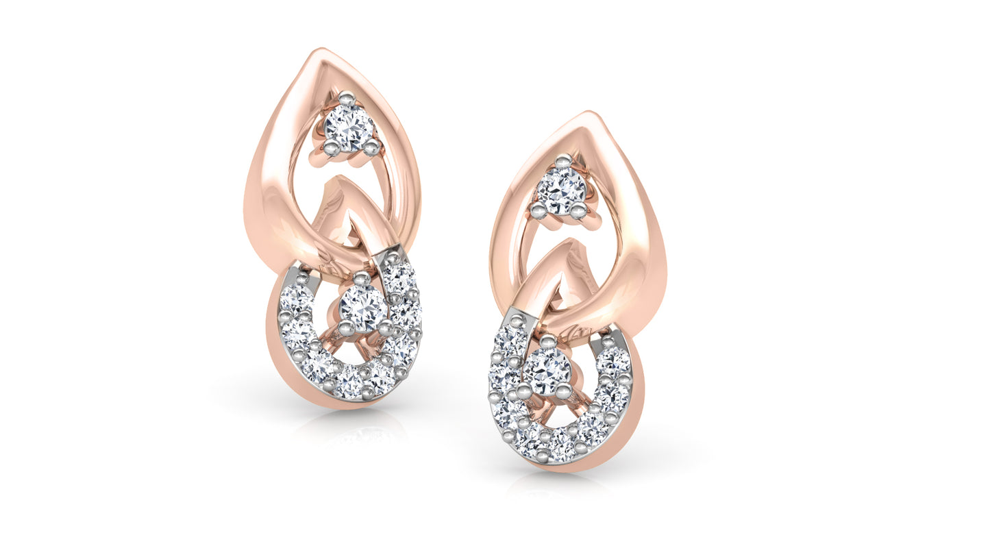 Leaf in Leaf Diamond Earrings