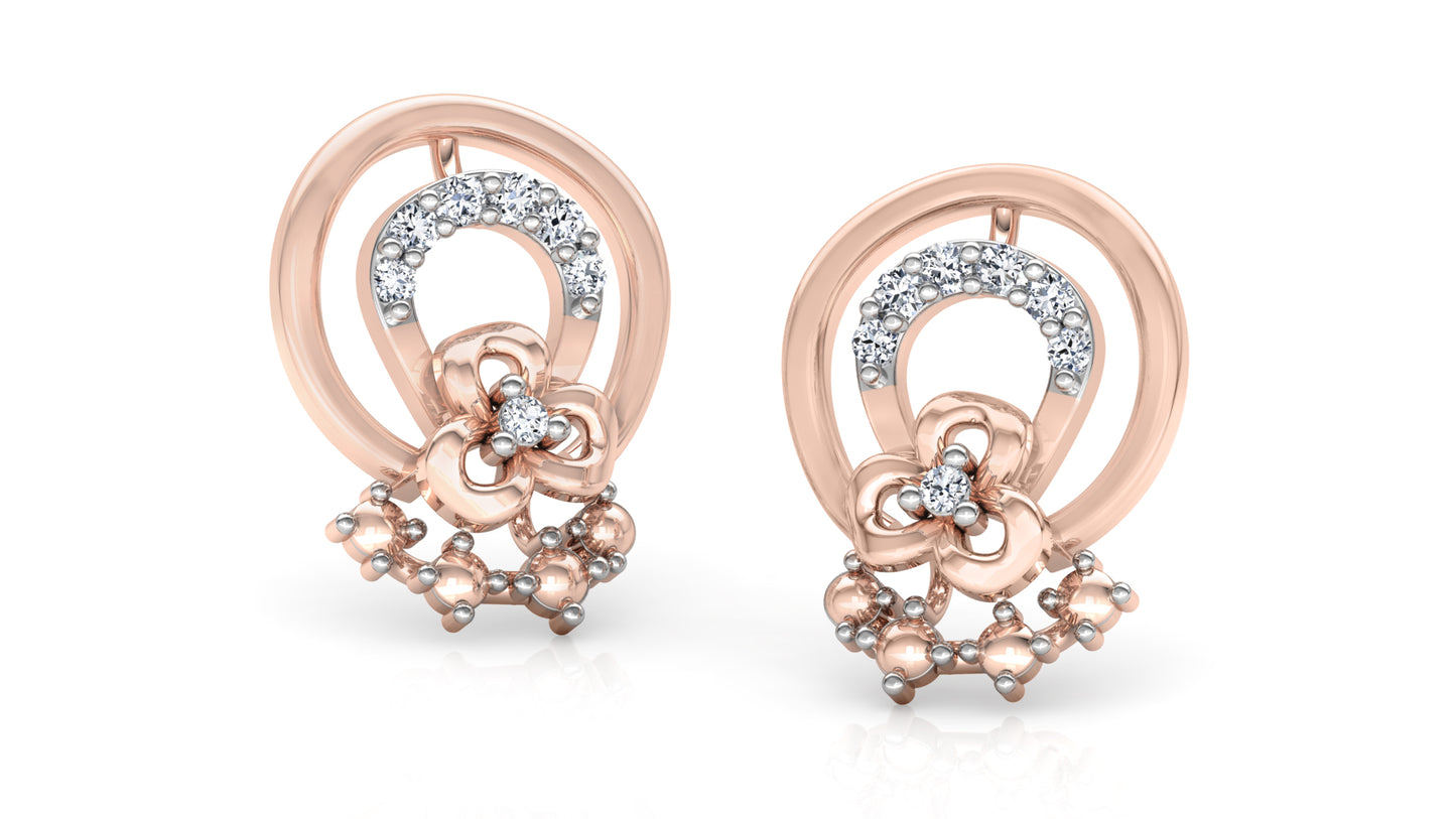 Horse Shoe Diamond Earrings