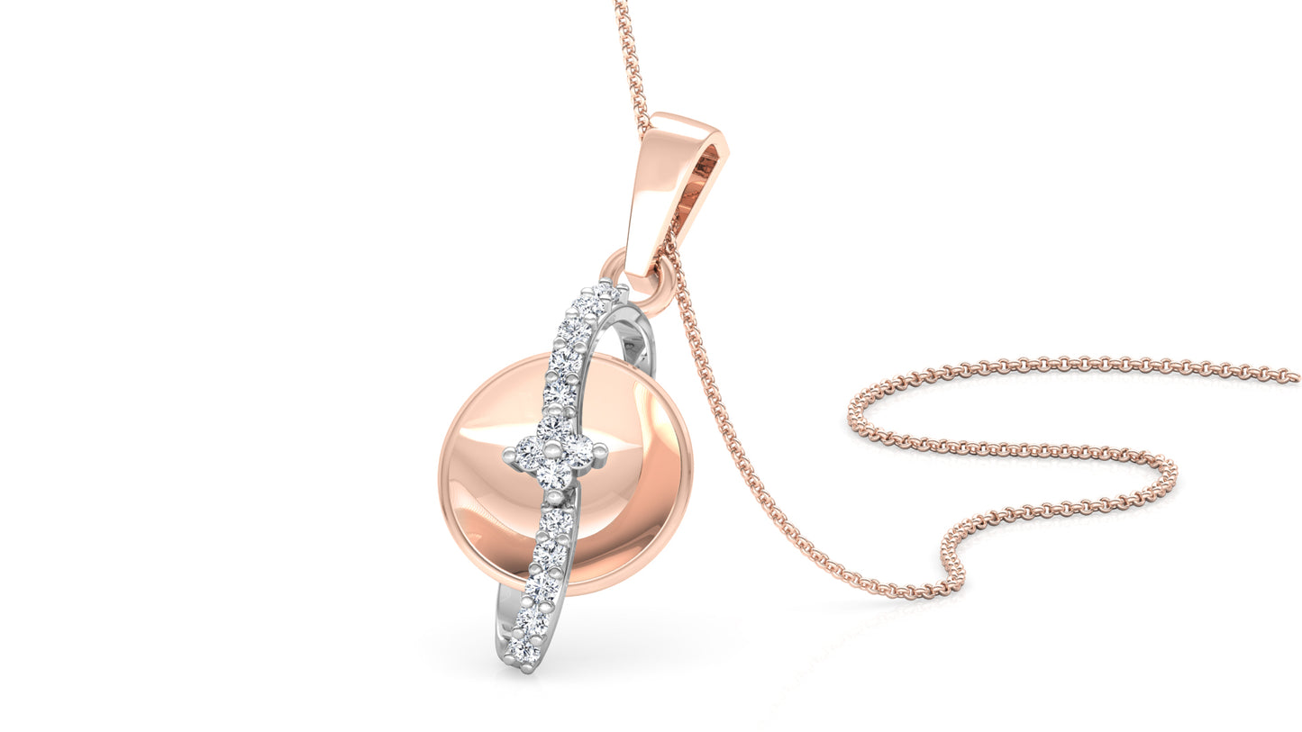 Full Band Diamond Earrings And Pendant Set